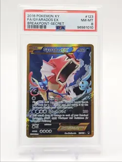 GYARADOS EX 2016 POKEMON XY BREAKPOINT SECRET RARE 123/122 PSA 8 Q0481 - Image 1