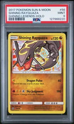 2017 POKEMON SUN & MOON SHINING LEGENDS #56 SHINING RAYQUAZA-HOLO PSA 9 - Image 1