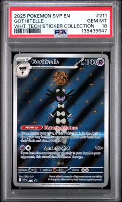 2025 POKEMON SVP WHITE FLARE TECH STICKER COLLECTION #211 GOTHITELLE PSA 10 - Image 1