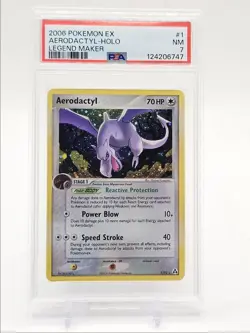 AERODACTYL 2006 POKEMON EX R & S EX LEGEND MAKER RARE HOLO 1/92 PSA 7 Q0481 - Image 1