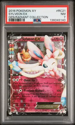 2016 POKEMON XY GENERATIONS RADIANT COLLECTION #RC21 SYLVEON EX PSA 7 - Image 1