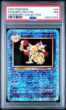 2002 POKEMON LEGENDARY COLLECTION #49 KADABRA-REVERSE FOIL PSA 7 - Image 1