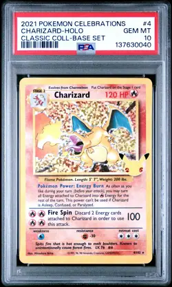 2021 POKEMON CELEBRATIONS CLASSIC COLLECTION #4 CHARIZARD-HOLO PSA 10 - Image 1