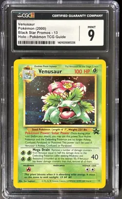 Venusaur # 13 Holo Pokemon Black Star Promo 2000 TCG Guide CGC 9 Mint - Image 1