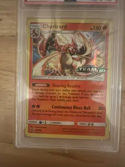 2019 Pokemon Team Up Charizard #SM158 Prerelease Holo Black Star Promo PSA 9 - Image 2