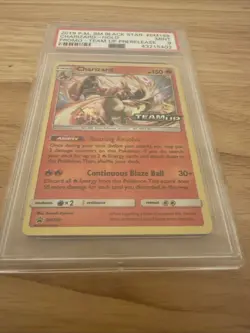 2019 Pokemon Team Up Charizard #SM158 Prerelease Holo Black Star Promo PSA 9 - Image 3
