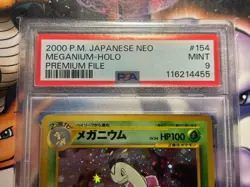 2000 Japanese Pokemon ~ Neo Premium File ~ Meganium-Holo #154 ~ PSA 9 MINT - Image 2