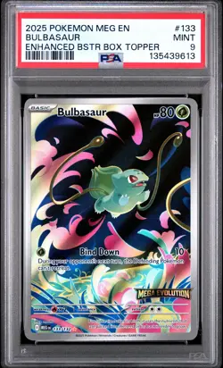 2025 POKEMON MEG EN-MEGA EVOLUTION ENHANCED BOOSTER BOX TOPPER BULBASAUR PSA 9 - Image 1