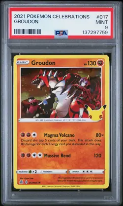 2021 POKEMON CELEBRATIONS #017 GROUDON PSA 9 - Image 1