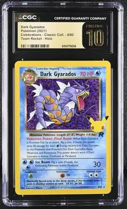 Pokemon Dark Gyarados (2021) Celebrations - Classic Coll. 8/82 CGC PRISTINE 10 - Image 1