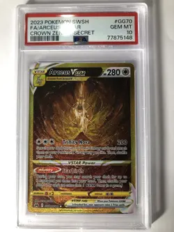 Pokemon PSA 10 Arceus VMAX Gold Secret Rare Crown Zenith GG70/GG70 - Image 1