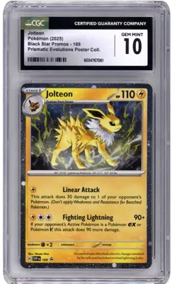2025 Pokemon SVP EN Jolteon Prismatic Evolutions Poster Collection - CGC 10 - Image 1