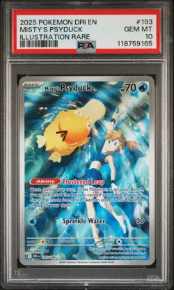 2025 POKEMON DRI EN-DESTINED RIVALS ILLUSTRATION RARE MISTY'S PSYDUCK PSA 10 - Image 1