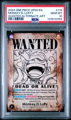 2024 ONE PIECE OP09-EMPERORS IN THE NEW WORLD #119 MONKEY D. LUFFY PSA 10 - Image 1