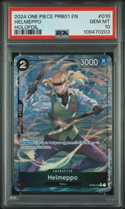 One Piece PRB01 - Helmeppo Full Art ST06-010 - The Best - EN PSA 10 * LOW POP * - Image 1