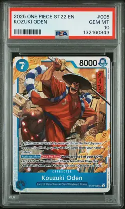 2025 ONE PIECE STARTER DECK ST22-ACE & NEWGATE #005 KOZUKI ODEN PSA 10 - Image 1