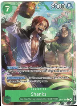 Shanks (Alternate Alt Art) OP14-027 R Holo THE AZURE SEA'S SEVEN English - Image 1