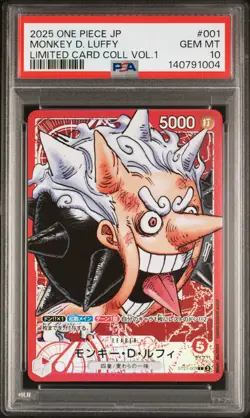 2025 ONE PIECE JPN LTD CARD COLLECTION VOL.1 #001 MONKEY D. LUFFY PSA 10 - Image 1