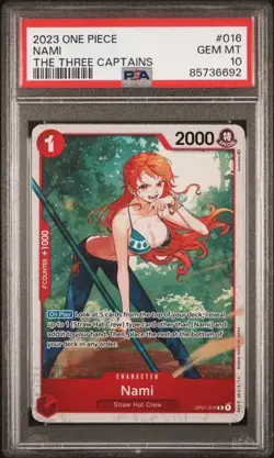 2023 ONE PIECE ULTRA DECK ST10-THE THREE CAPTAINS #016 NAMI PSA 10 - Image 1