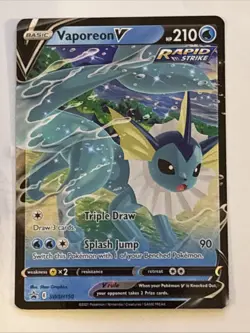 Pokemon TCG Vaporeon Black Star Promo Holo Card SWSH150 Near Mint Condition - Image 1