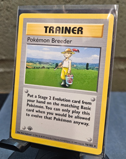 Vintage Pokemon Breeder 076/102 Base Set 1st Edition Shadowless Trainer Card TGC - Image 1