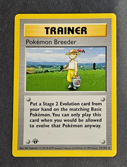 Vintage Pokemon Breeder 076/102 Base Set 1st Edition Shadowless Trainer Card TGC - Image 3