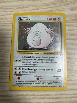 Chaney Base Set 2 Holo Heavy Play Creased Original Pokemon Card Vintage - Image 3