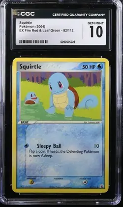CGC 10 GEM MINT Squirtle 2004 EX Fire Red & Leaf Green 82/112 Pokemon Card - Image 1