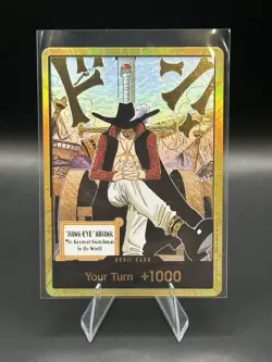 Dracule Mihawk OP14 Gold Don!! Azure Sea's Seven One Piece Card English NM - Image 1