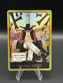 Dracule Mihawk OP14 Gold Don!! Azure Sea's Seven One Piece Card English NM - Image 2