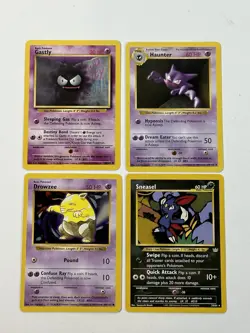 Vintage Pokemon Card Lot Shadowless Haunter Rare Sneasel - Image 1