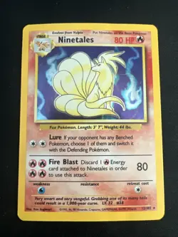 1999 Base Set Vintage Pokemon 2 Card Lot: Holo 1st Edition Machamp & Ninetales - Image 2