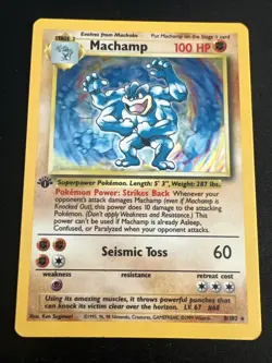 1999 Base Set Vintage Pokemon 2 Card Lot: Holo 1st Edition Machamp & Ninetales - Image 4