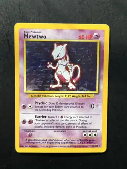Pokemon TCG Mewtwo Base Set Holo Rare Card 10/102 Basic Pokemon - Image 1