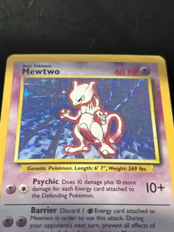 Pokemon TCG Mewtwo Base Set Holo Rare Card 10/102 Basic Pokemon - Image 3