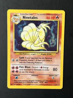 Pokemon TCG Ninetales Base Set Holo Rare Card 12/102 - Image 1