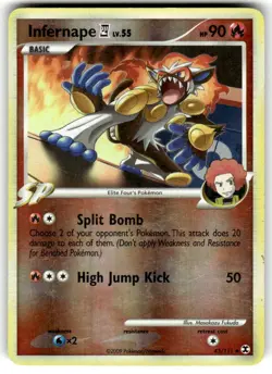 Pokemon Card Rising Rivals Infernape 43/111 LV.55 Reverse Holo - LP/NM - Image 1