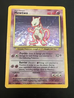 1999 Base Set Vintage Pokemon 2 Card Lot: Holo 1st Edition Machamp & Mewtwo - Image 4