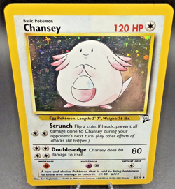 Chansey - 3/130 - Pokemon Base Set 2 Holo Rare Card WOTC NM - Image 1