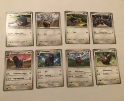 Lot Of 8 Lechonk and Oinkologne Pokemon Cards - Image 1