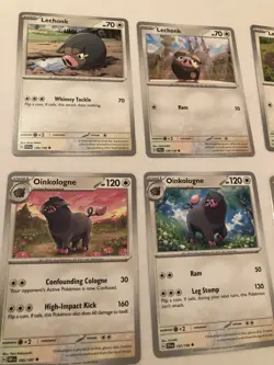 Lot Of 8 Lechonk and Oinkologne Pokemon Cards - Image 2