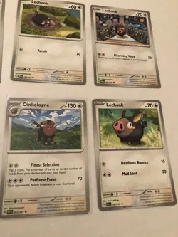 Lot Of 8 Lechonk and Oinkologne Pokemon Cards - Image 3
