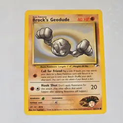 Pokemon TCG Brock's Geodude 66/132 Gym Heroes WOTC 1999 Common Vintage Card - Image 1