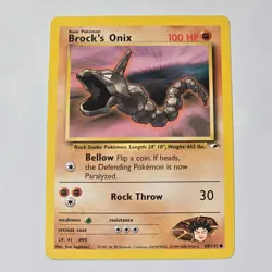 1999 Pokemon Gym Heroes Brock’s Onix 69/132 Unlimited WOTC English Common Card - Image 1