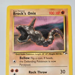 1999 Pokemon Gym Heroes Brock’s Onix 69/132 Unlimited WOTC English Common Card - Image 2