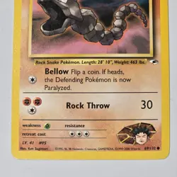 1999 Pokemon Gym Heroes Brock’s Onix 69/132 Unlimited WOTC English Common Card - Image 3