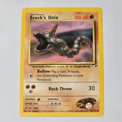 1999 Pokemon Gym Heroes Brock’s Onix 69/132 Unlimited WOTC English Common Card - Image 1