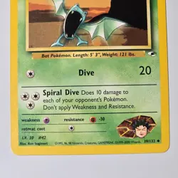 Brock’s Golbat Pokemon Card Gym Heroes 39/132 WOTC Uncommon Vintage TCG - Image 3