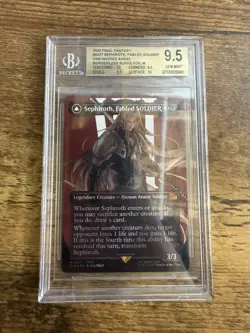 2025 MTG: FINAL FANTASY SURGE SEPHIROTH FABLED SOLIDER; ONE WINGED ANGEL BGS 9.5 - Image 1