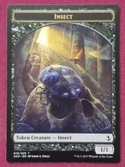 Magic The Gathering AMONKHET INSECT token card MTG - Image 1